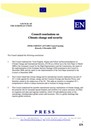 Council conclusions on Climate change and security