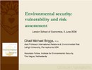 Environmental Security: Vulnerability and Risk Assessment